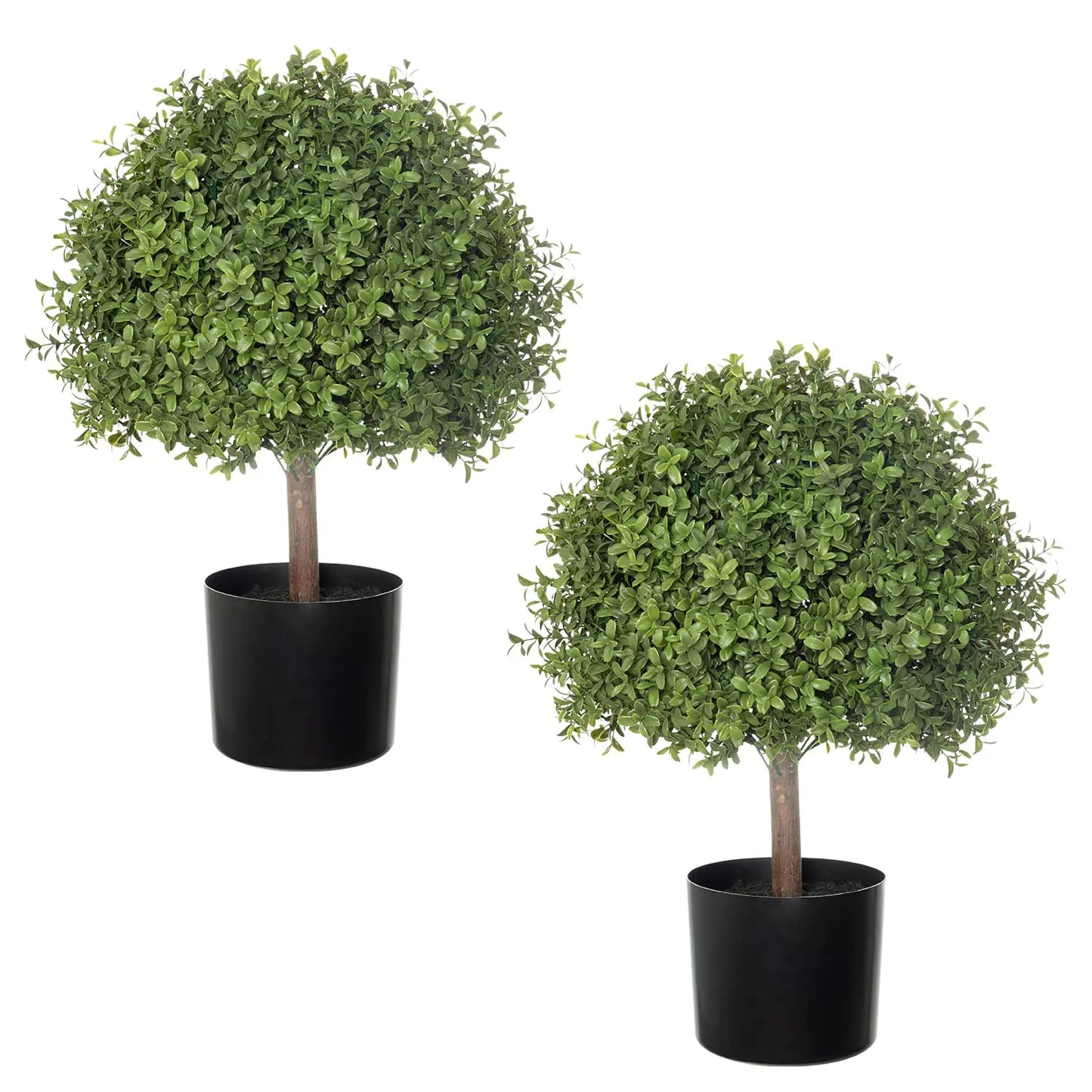 2 Pack 24.5inch Artificial Topiary Ball Plants Faux Boxwood Ball in Pot Fake Outdoor Plant for Front Door Decor Home Decor Garden Wedding Decor
