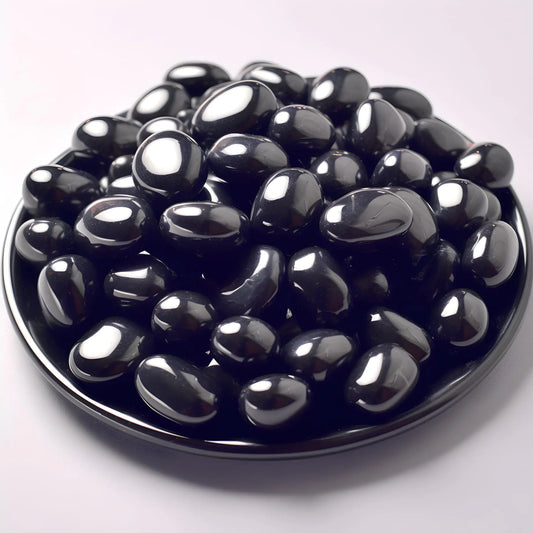 Polished Obsidian Crystals - 72 pcs 0.5" Handpicked Tumbled Gemstones Rocks Pebbles for Reiki Chakra Healing Home Decor