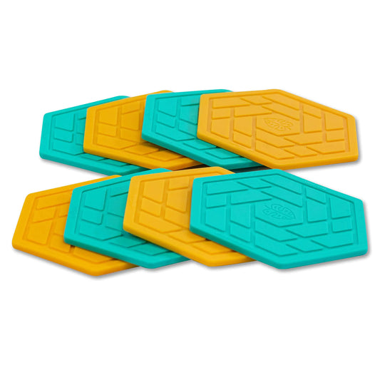 Silicone Drink Coasters Set of 8Flexible & Heat-Resistant - Perfect for Home Decor & Table Protection (Saltwater/Mango)